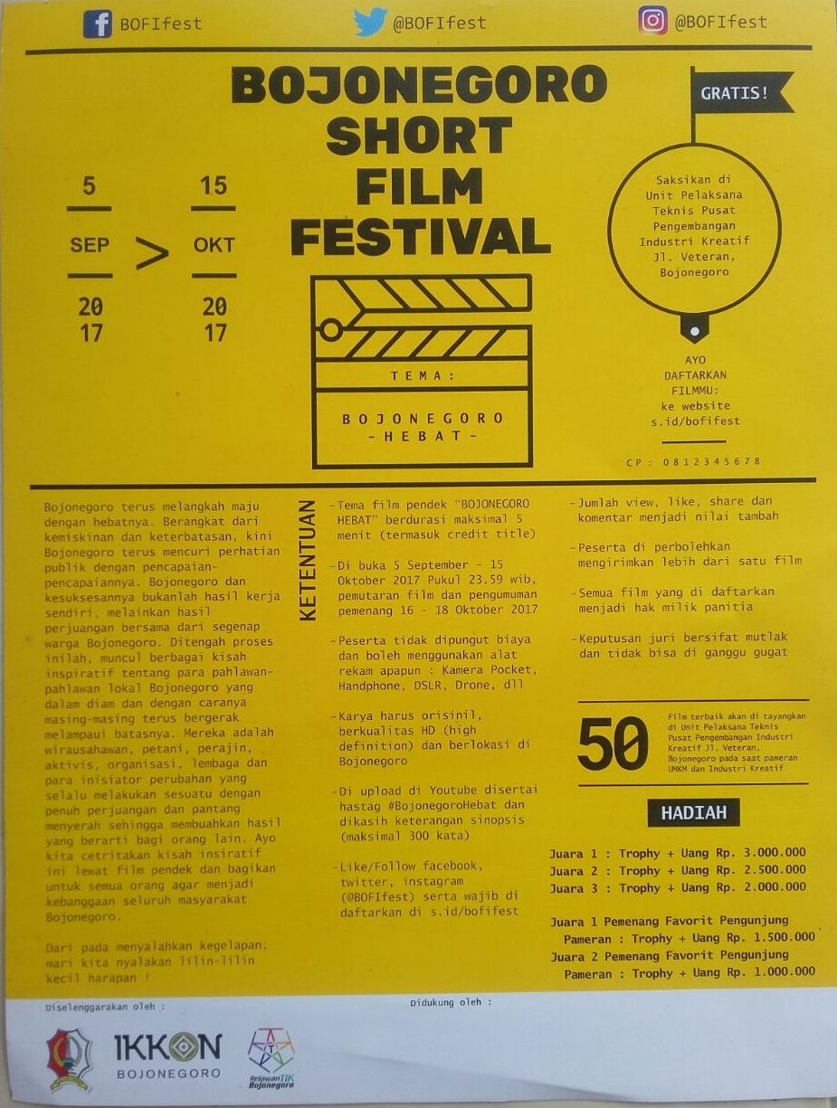 Ayo Ikuti Bojonegoro Short Film Festival 2017