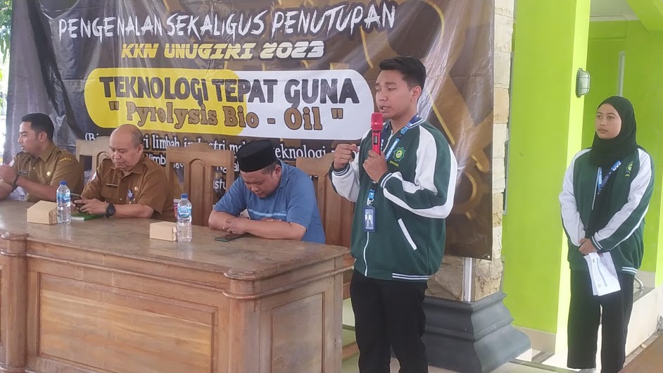 Pengenalan Teknologi Pyrolysis Bio Oil dalam Penutupan KKN UNUGIRI Tahun 2023 di Kecamatan Ngraho