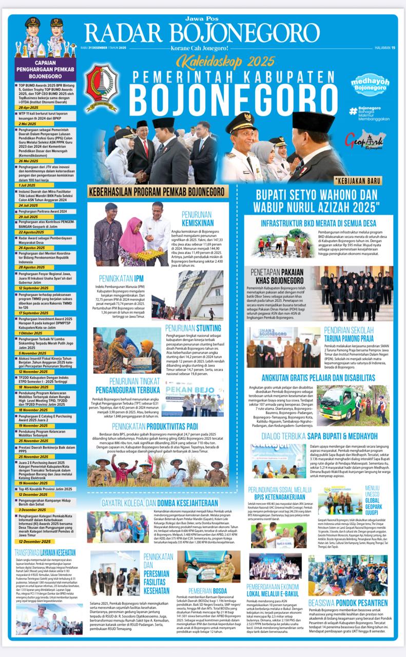 Pemerintah Kabupaten Bojonegoro Capai Kinerja Unggul di Tahun 2025
